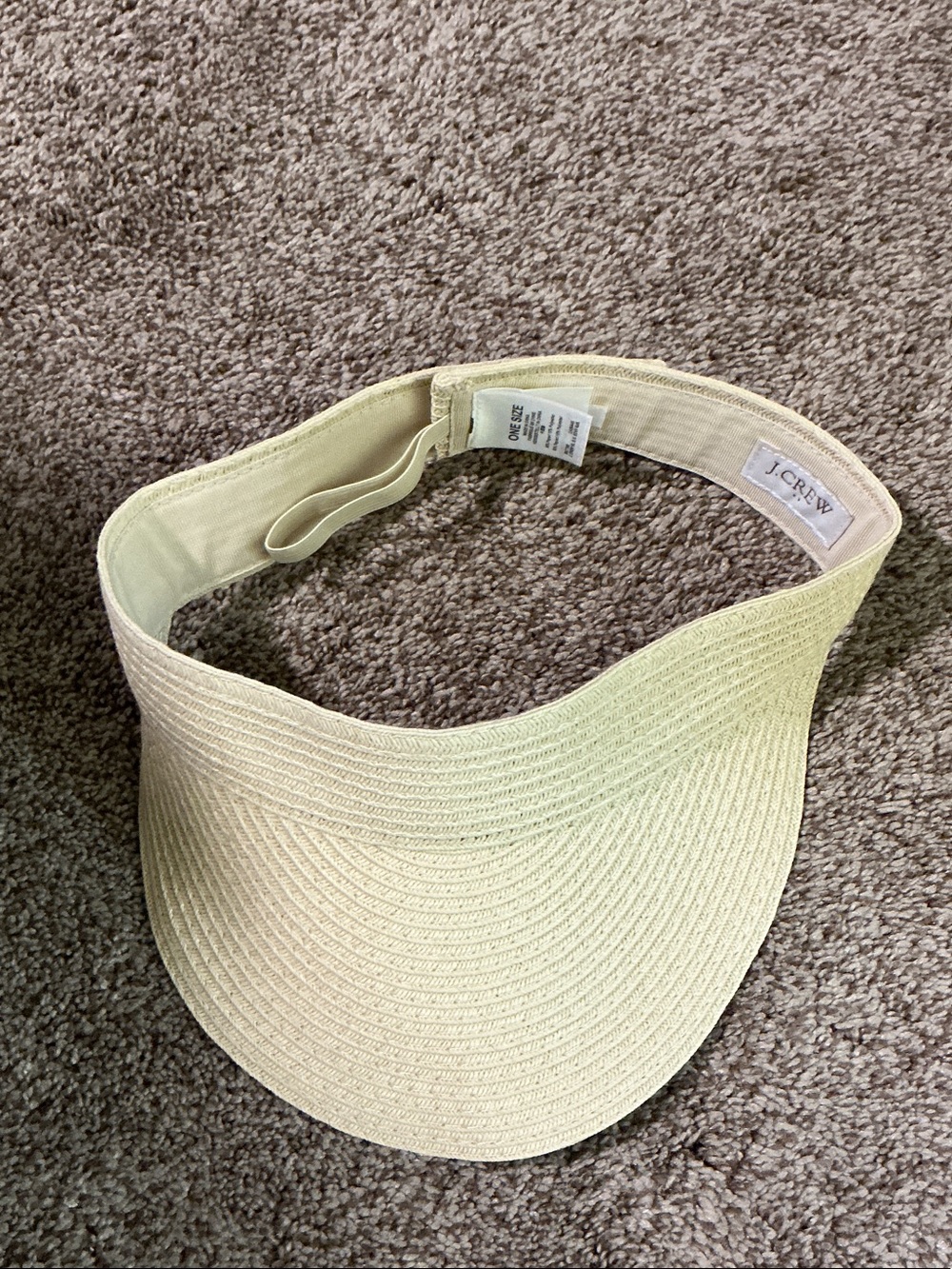 J. Crew Cream Straw Visor - Lightweight Sun Visor